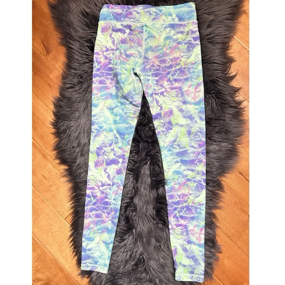 Ivivva By Lululemon Rhythmic Tight/Leggings  Blue Kale Blue and Green Size 12